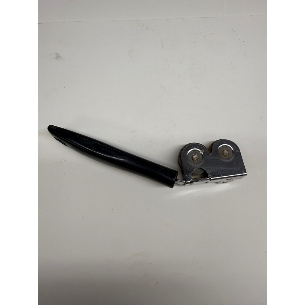 Vintage EKCO Knife Sharpener Chromium Plated USA Black Handle Handheld Tool
